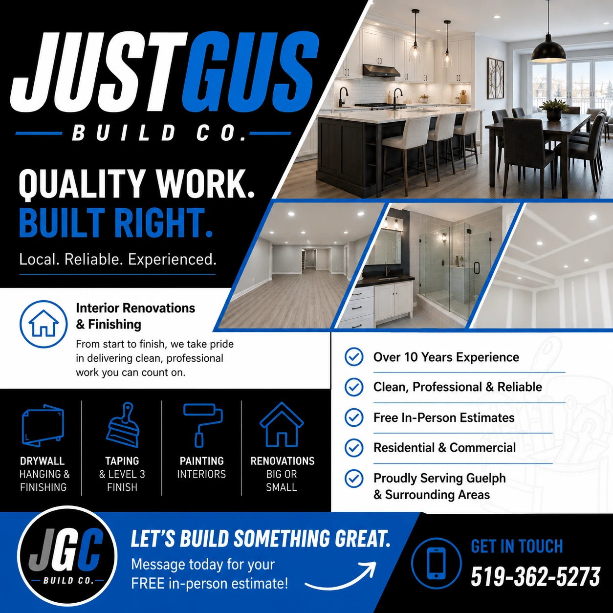 Just Gus Build Co. Interior Renovations and Finishing