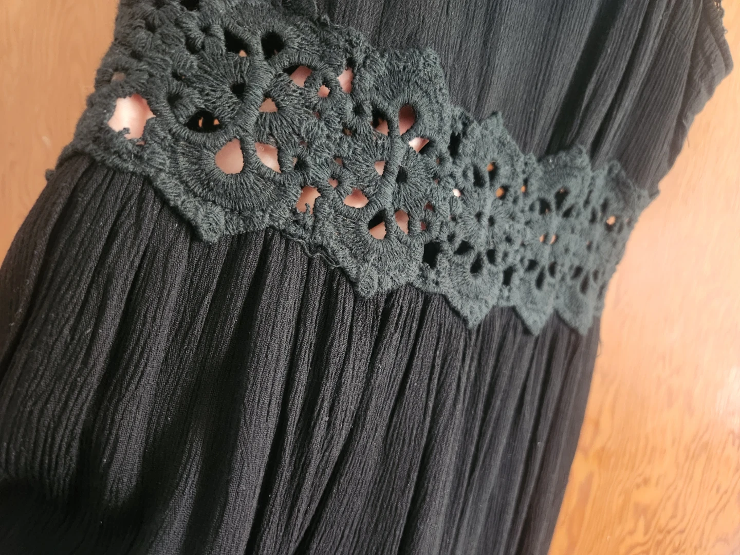 Classy Black Crochet Waist Dress - photo 2