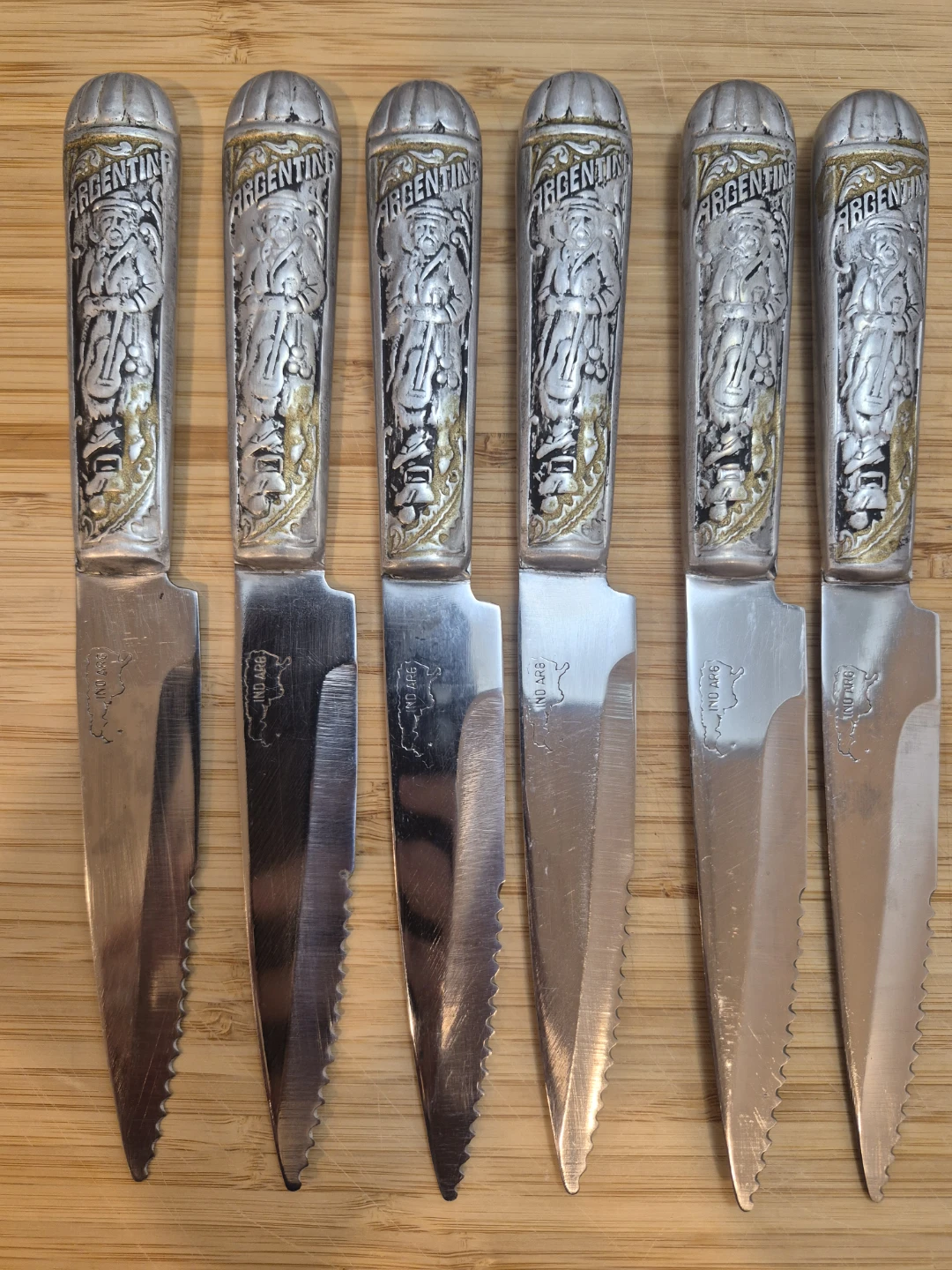 Vintage Argentinian BBQ Cutlery Set - 12pc w/ Case - photo 5