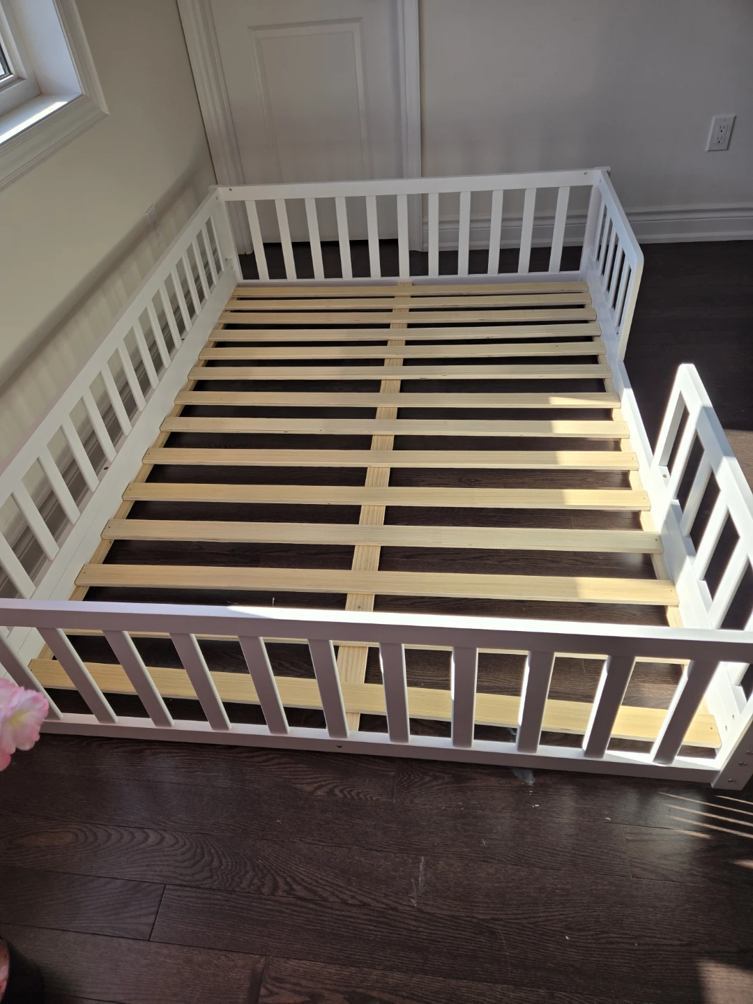 White Toddler Bed Frame with Rails for double size mattress - photo 3