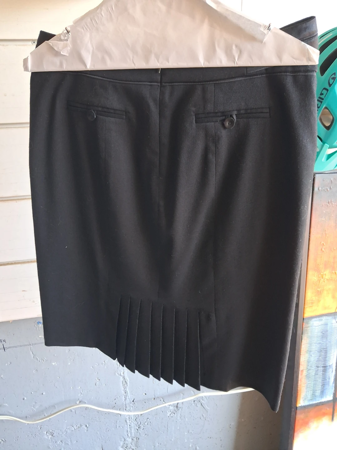 Black Pencil Skirt with Pleated Hem - photo 2