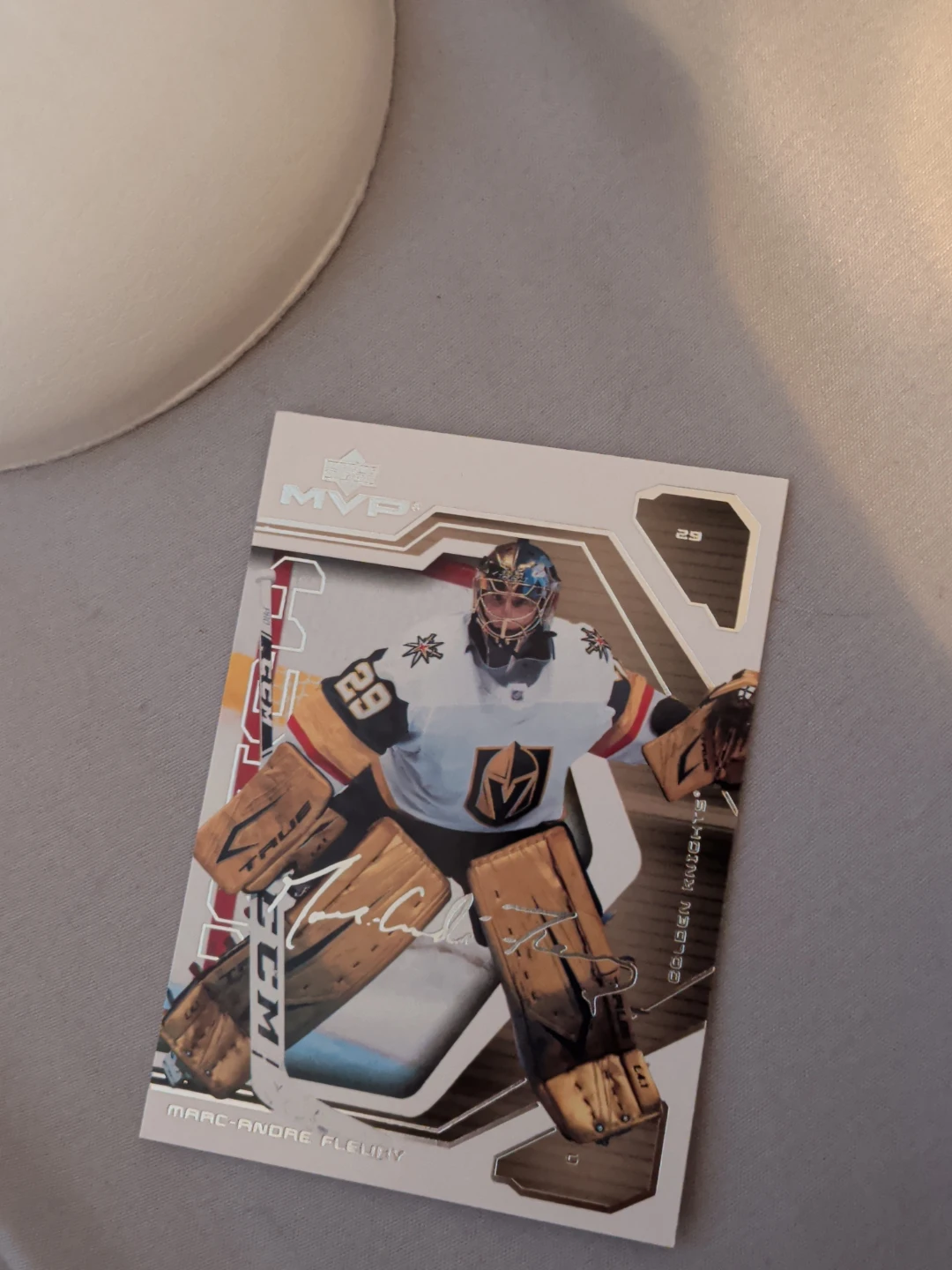 Upper Deck MVP Hockey Card - Marc-Andre Fleury signed card