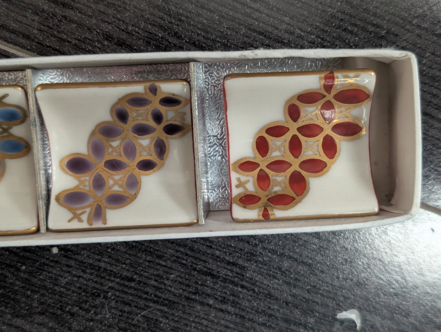 Vintage Japanese Kutani Seikou Kiln Shippo Chopstick Rests - photo 3