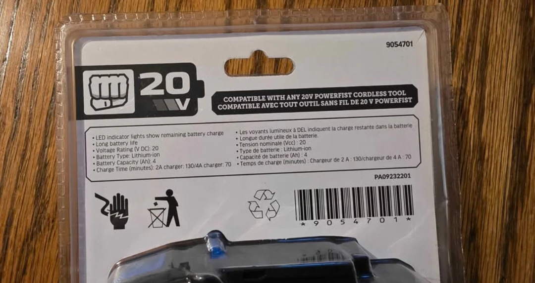 Power Fist 20V 4Ah Lithium-ion Battery - photo 2