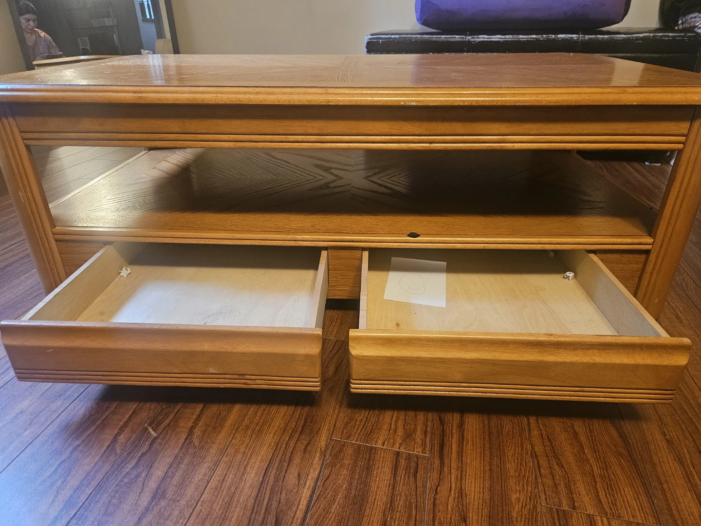 Oak Coffee Table with Two Drawers - photo 3