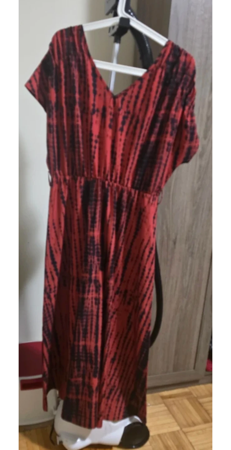 Red and Black Tie-Dye Maxi Dress - photo 2
