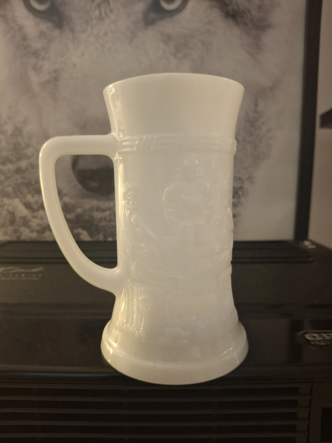 Glass Beer Mug with Embossed Design - photo 2