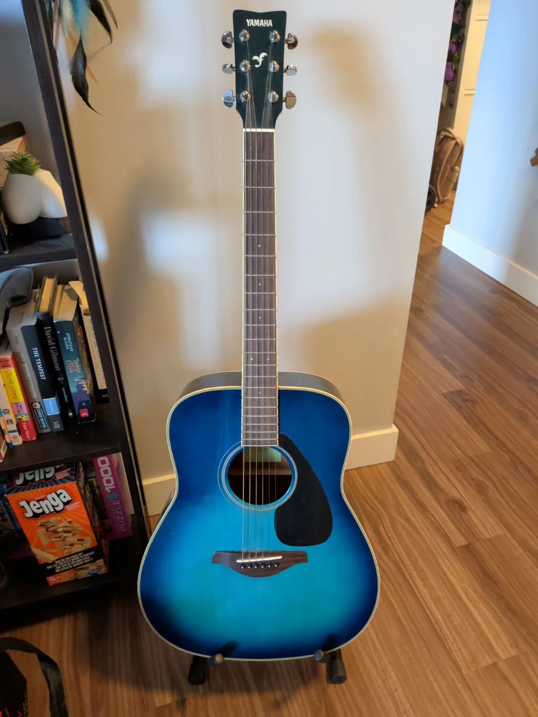 Blue Yamaha Acoustic Guitar