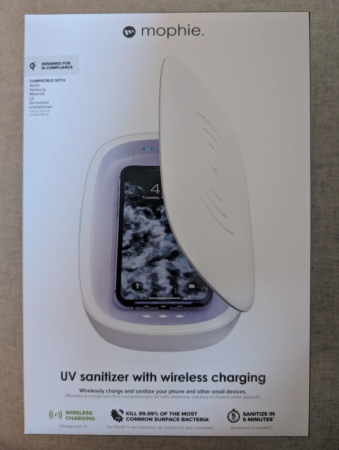 Mophie UV Sanitizer with Wireless Charging