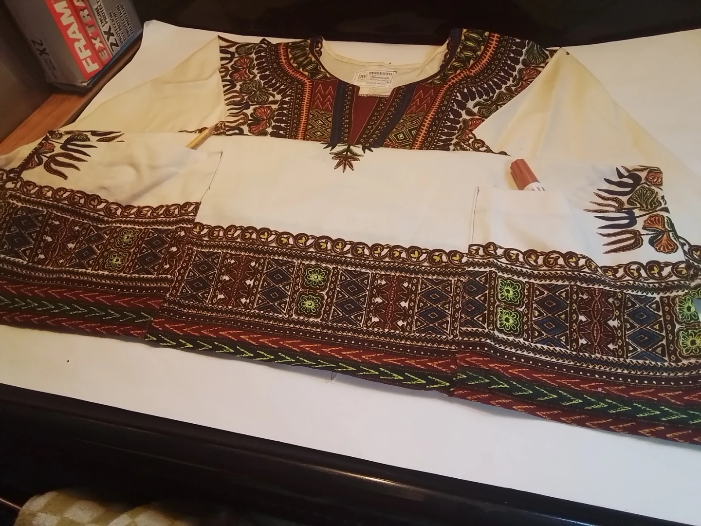 Vintage 1970s MODESTO GARMENTS Jamaican Dashiki Tunic Shirt - photo 3