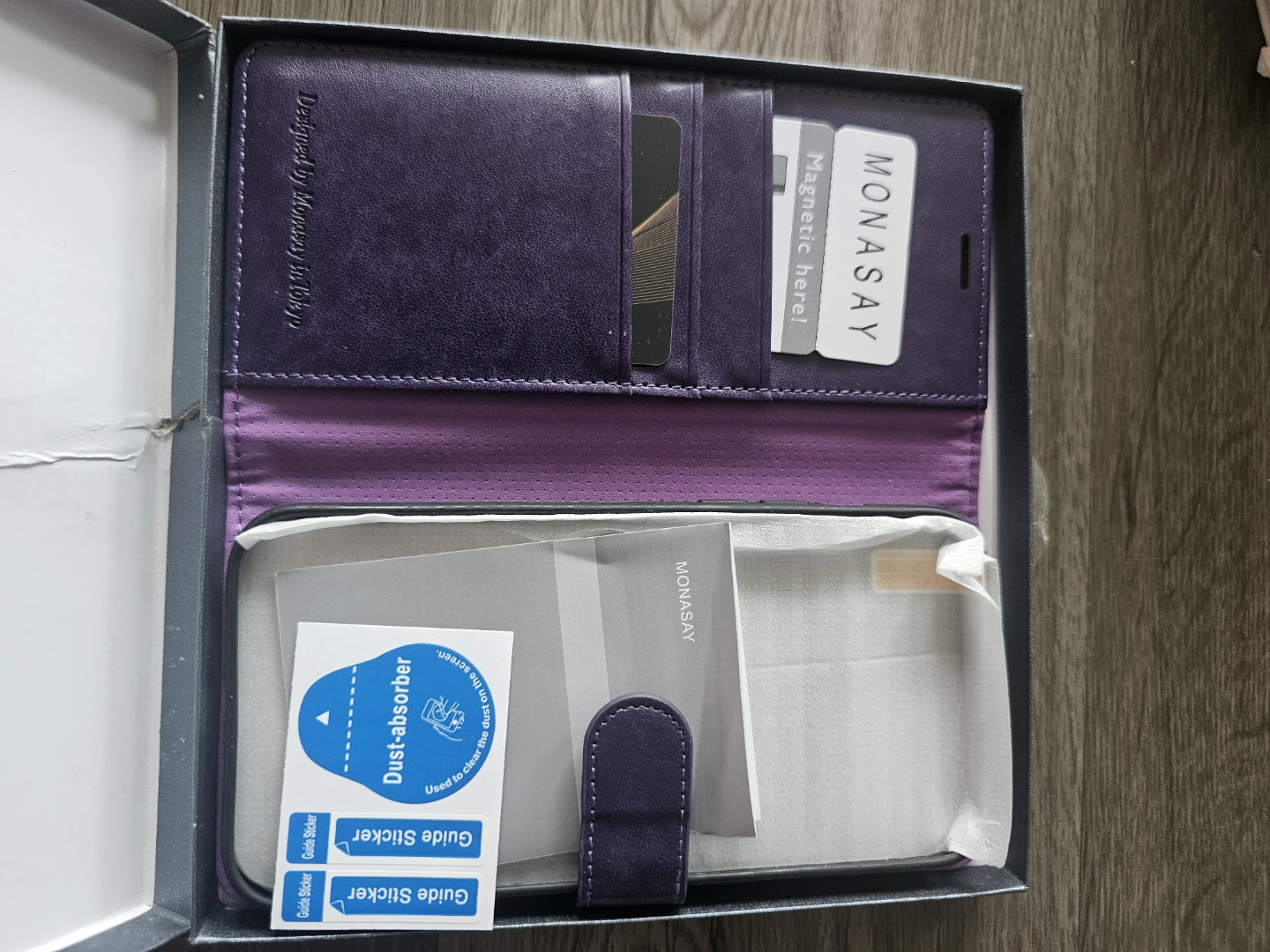 Monasay Purple Flip Case for iPhone 15/16 Pro Max