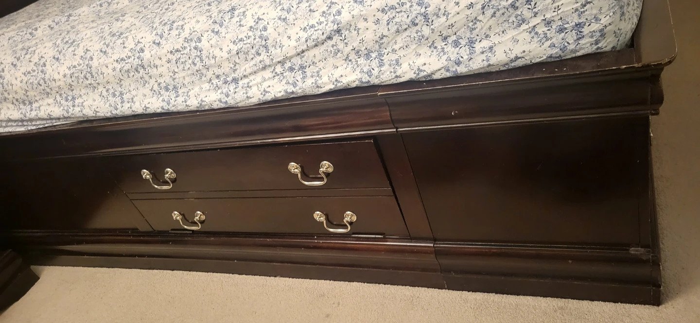 Queen Solid Wood Storage Bed & Night Stand - photo 2