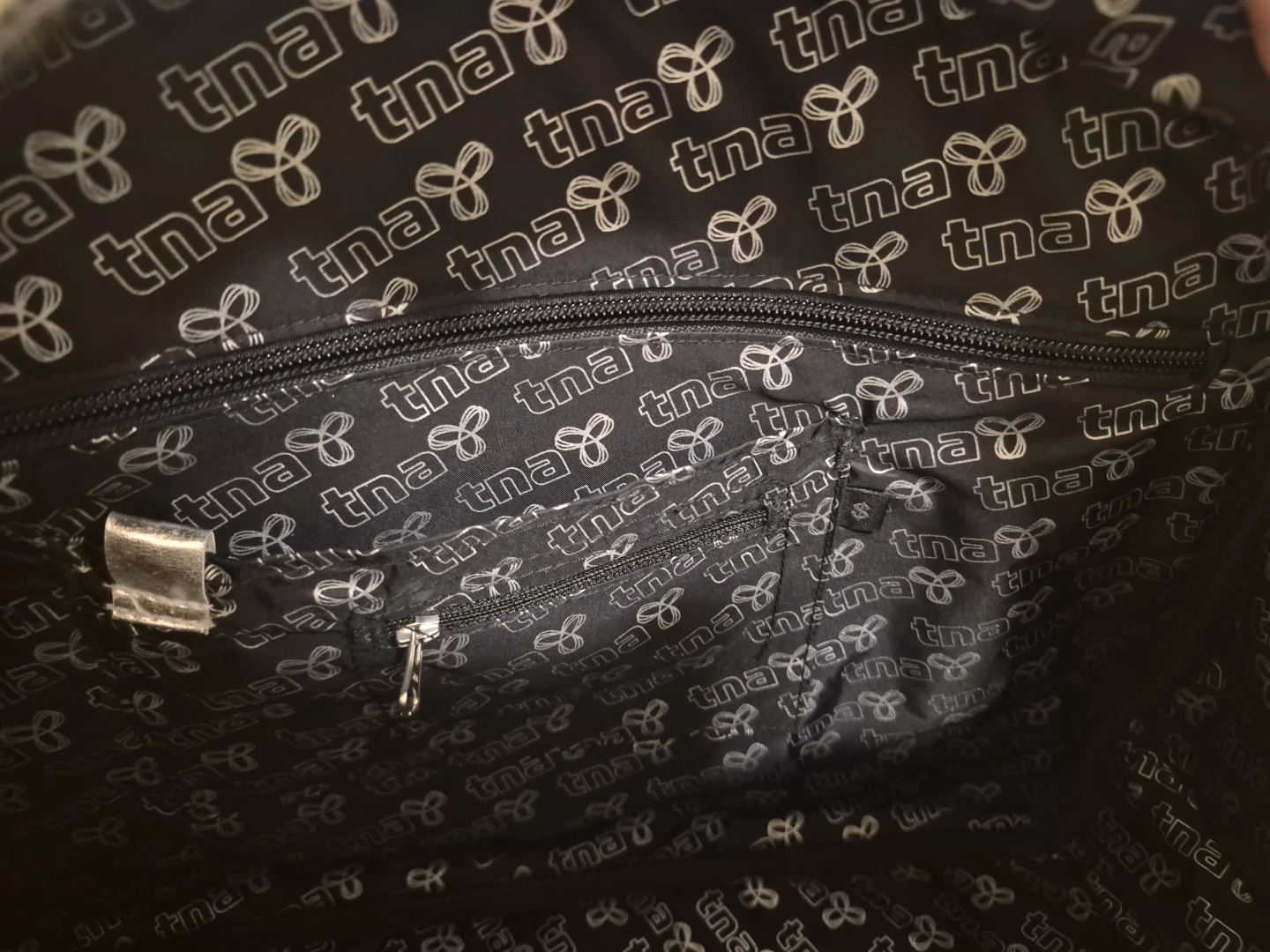 Aritzia TNA Silver Metallic Throwback Duffle Bag - photo 4