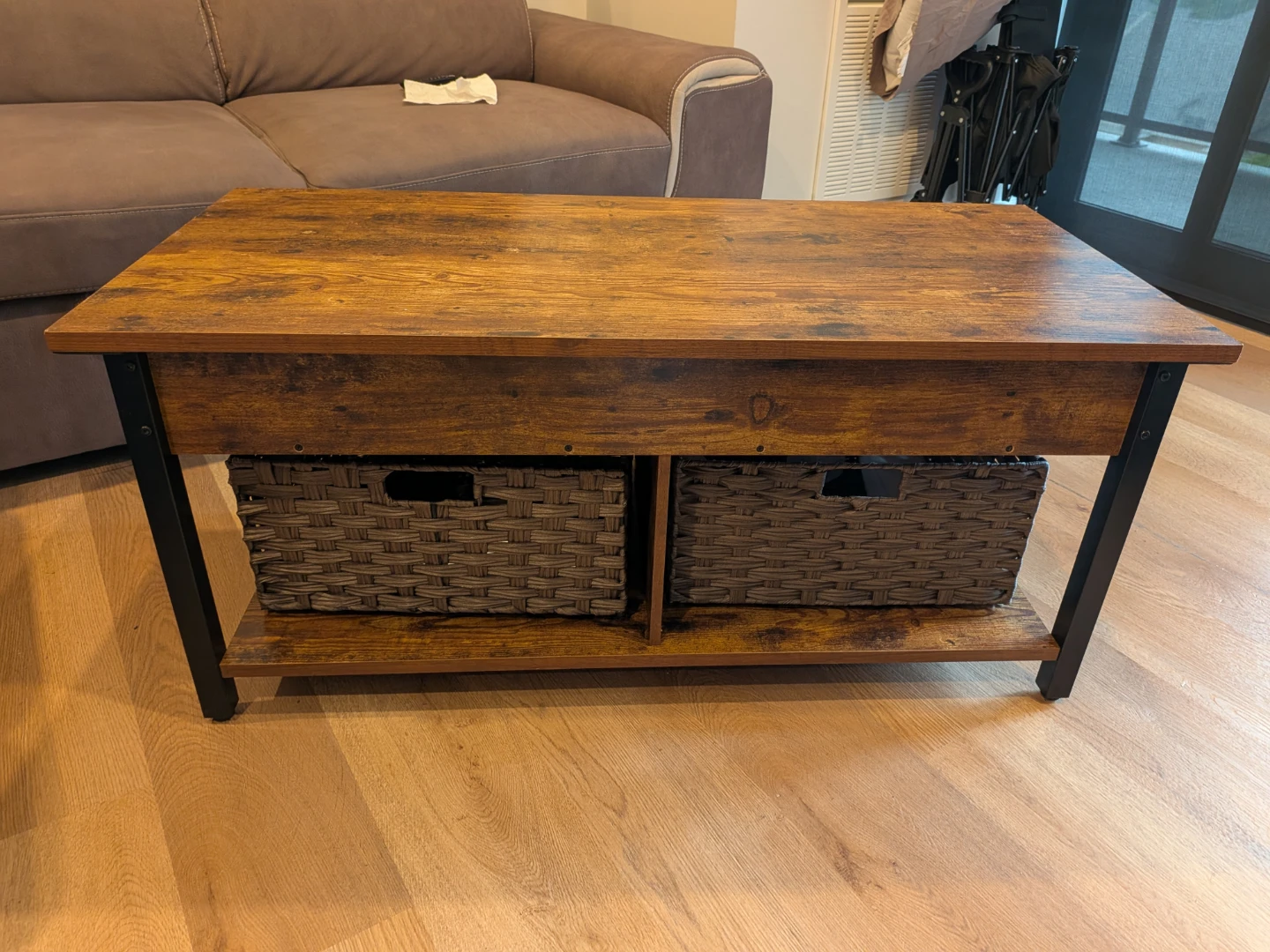 Lift Top Coffee Table with Storage Baskets - photo 4