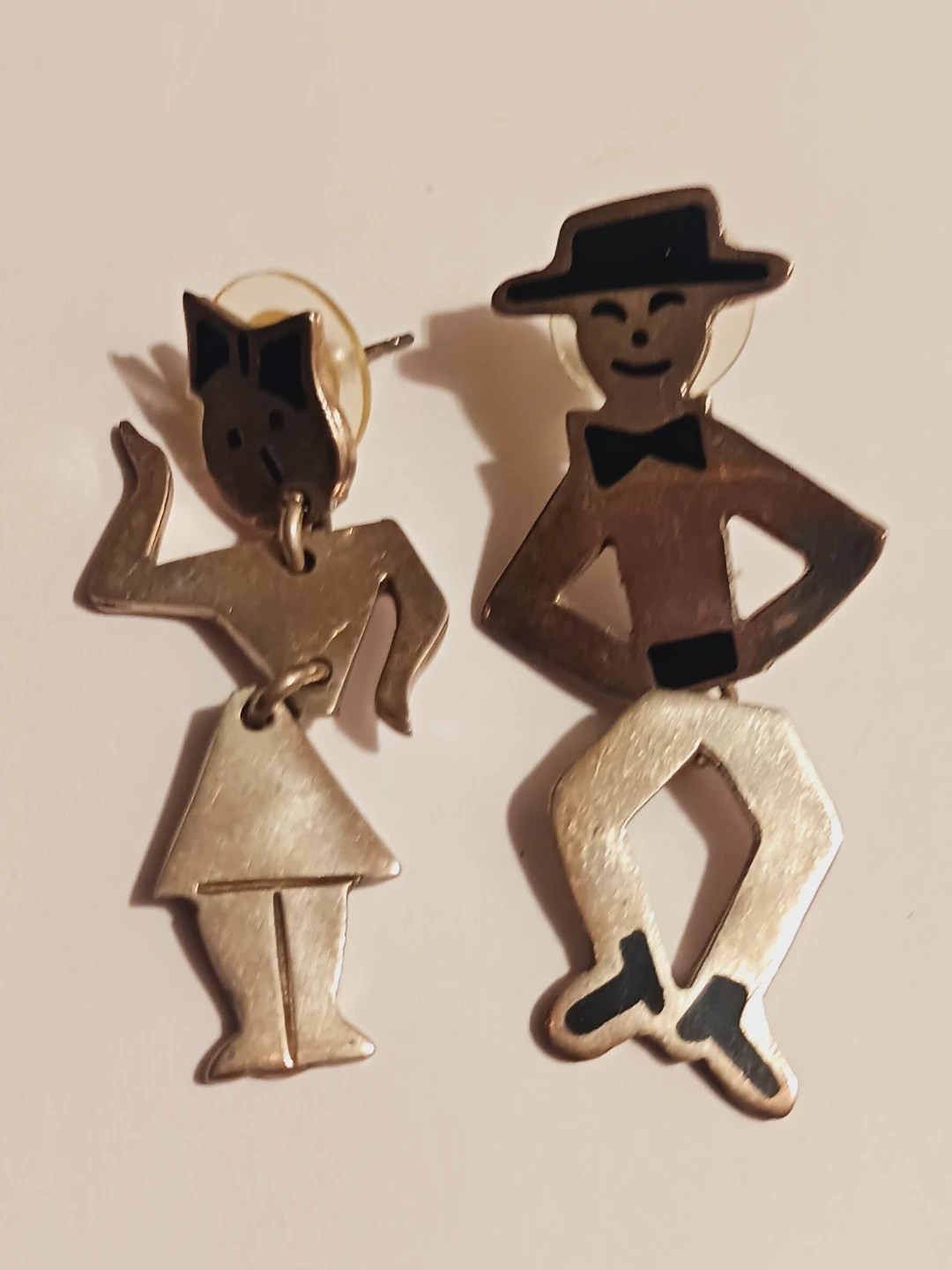 Taxco Mexico Sterling Silver Dancing Couple Earrings