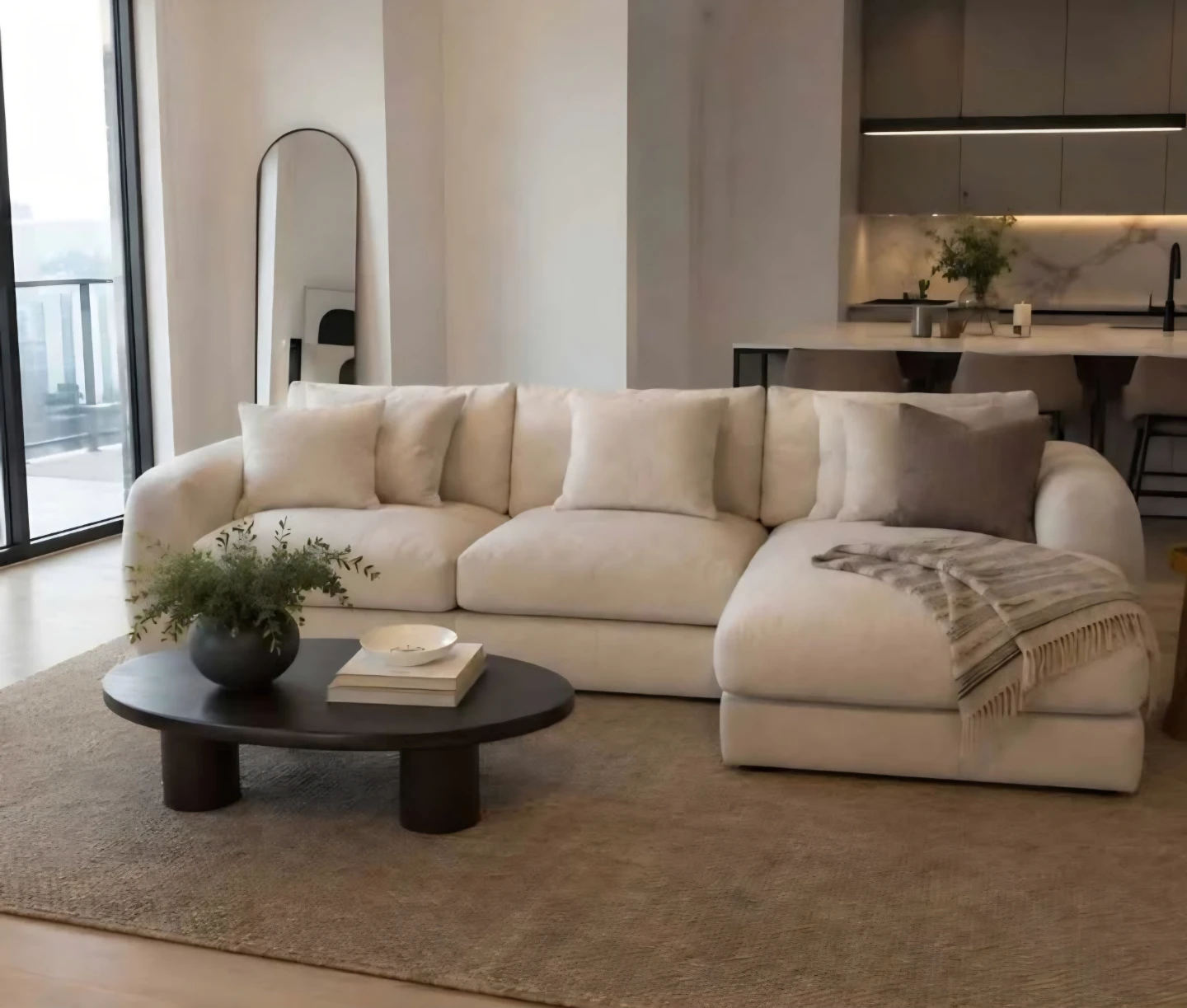 Berga Sectional Sofa (Right - Oat)