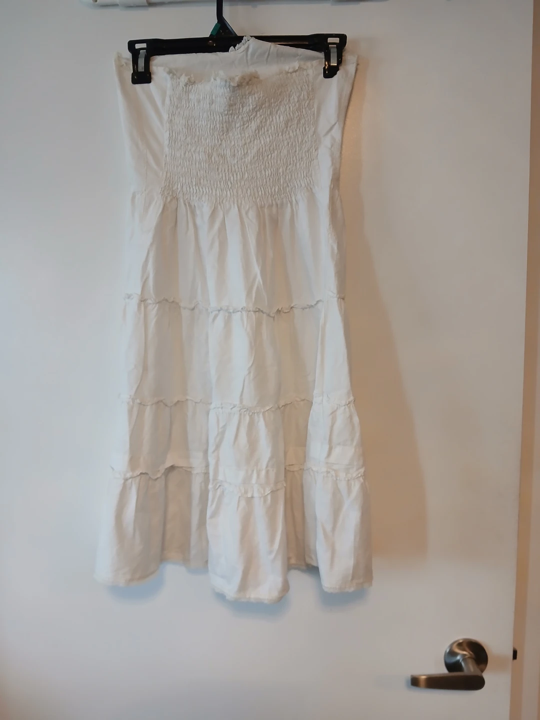 White Strapless Tiered Sundress. Size s/m. - photo 2