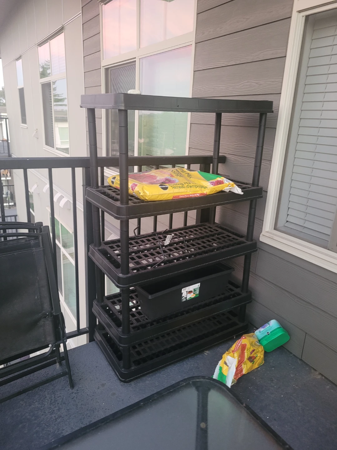Black Plastic 5-Tier Storage Shelf - photo 2