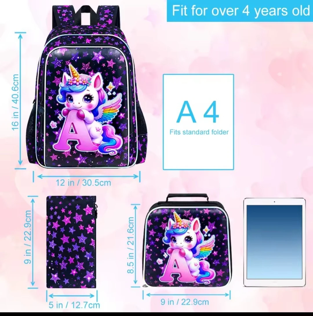 Unicorn Backpack Set with Lunch Bag and Pencil Case - photo 2