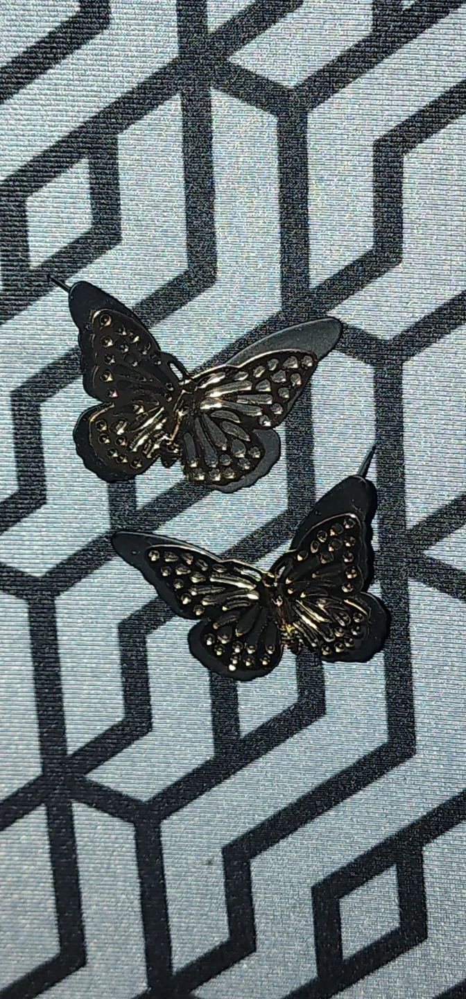 Gold & black Butterfly Earrings - photo 4