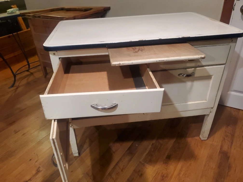 Vintage Kitchen Cabinet with Enamel Top - photo 3