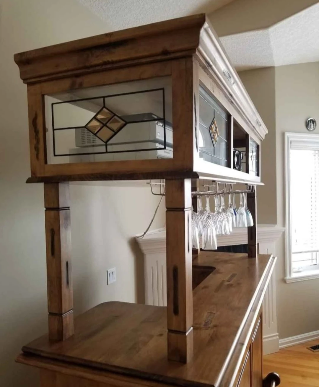 Wooden Bar with Stained Glass Accents - photo 4