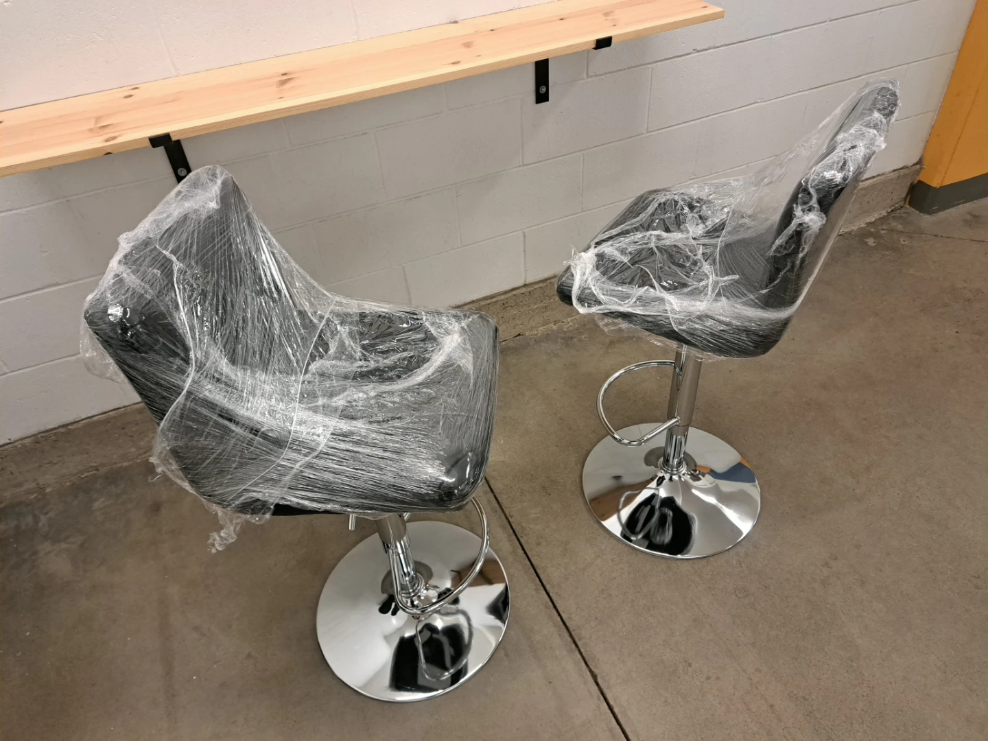 Ivy Bar Height Stool - Black, Chrome (Set of 2) "Downtown" - photo 2