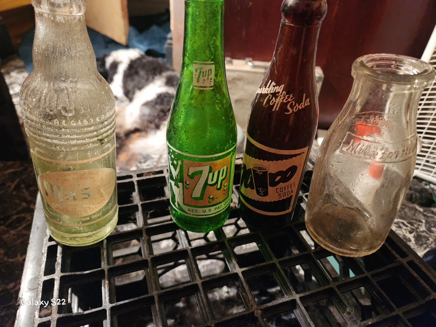 Vintage Soda Bottles: 7UP, Ma's, Coffee Soda, Milk Bottle - photo 2