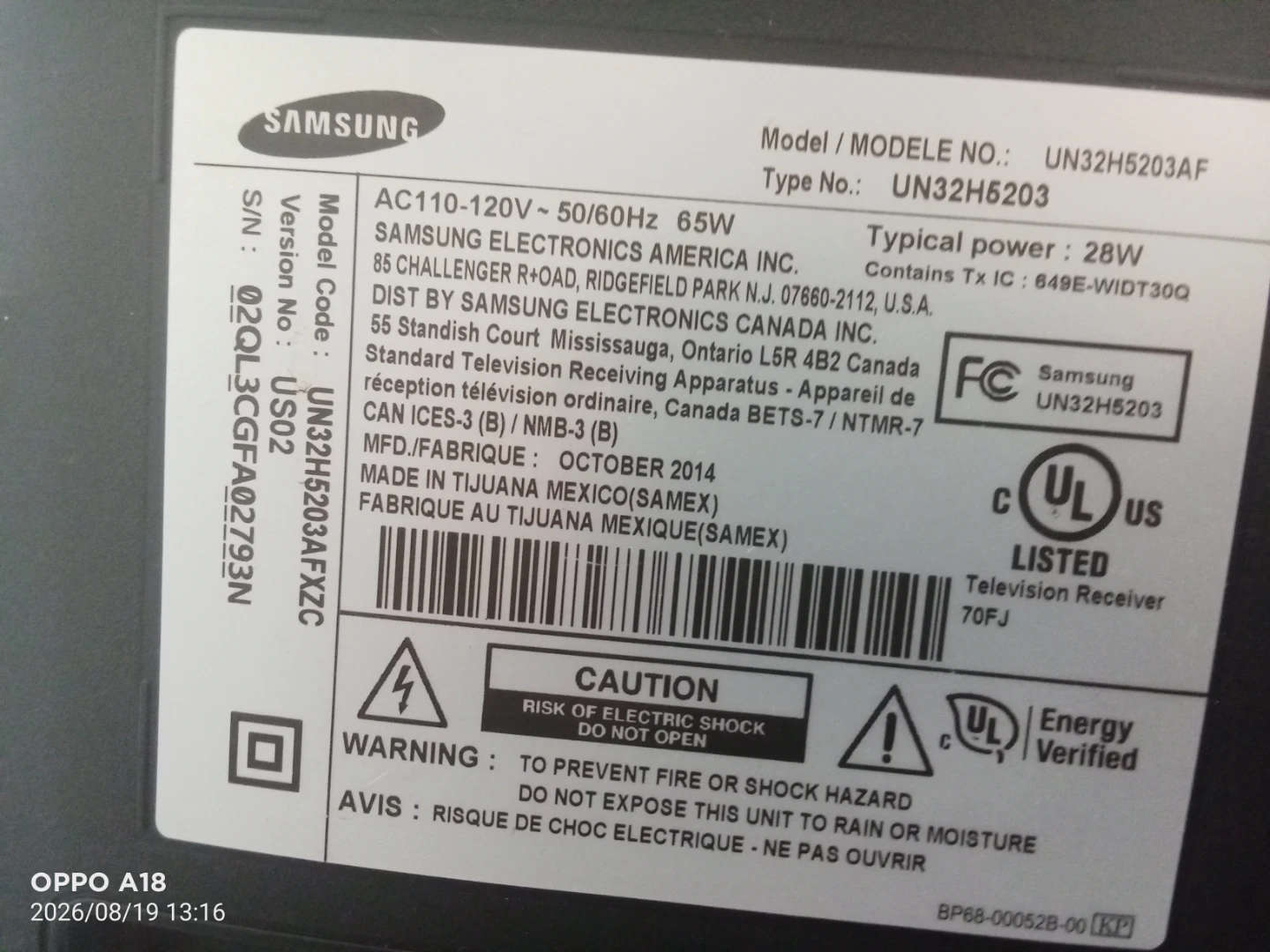 Samsung 32" UN32H5203AFXZC Television - photo 3