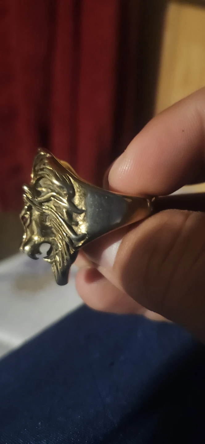 Gold Lion Head Ring - photo 2