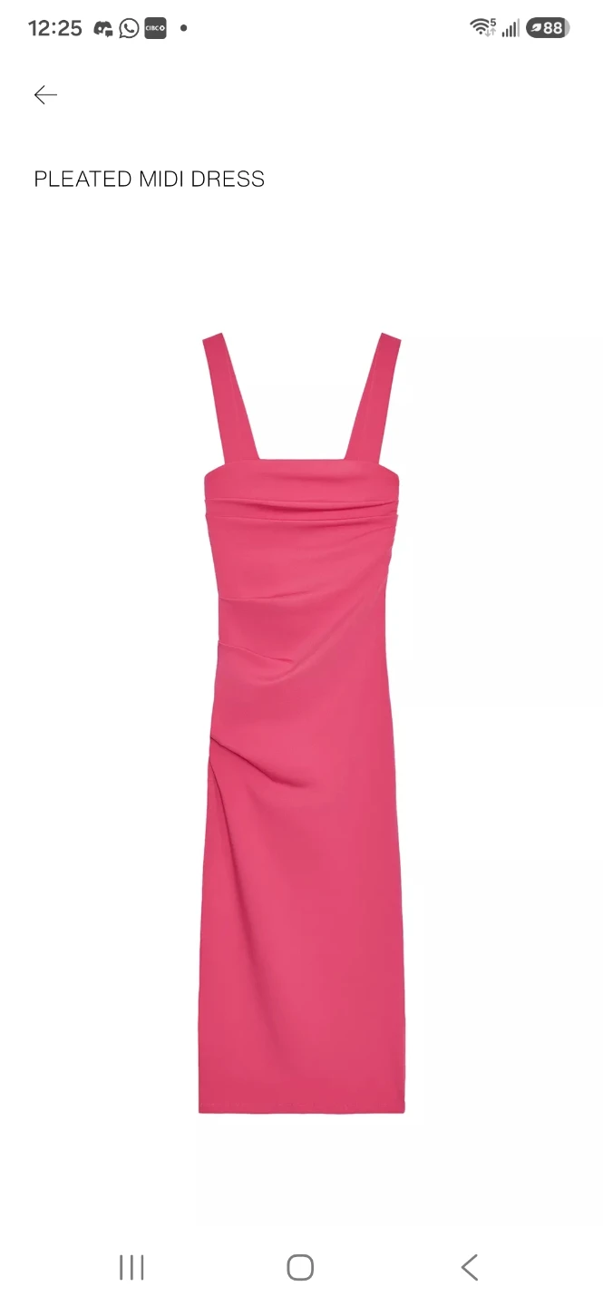 Pink Ruched Midi Dress with Square Neck - photo 2