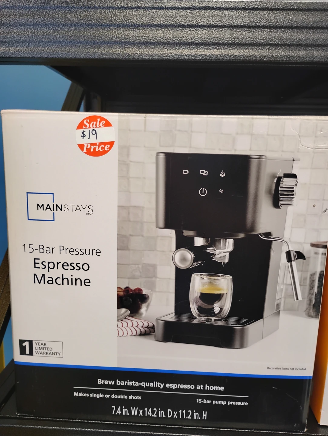 Mainstays 15-Bar Espresso Machine