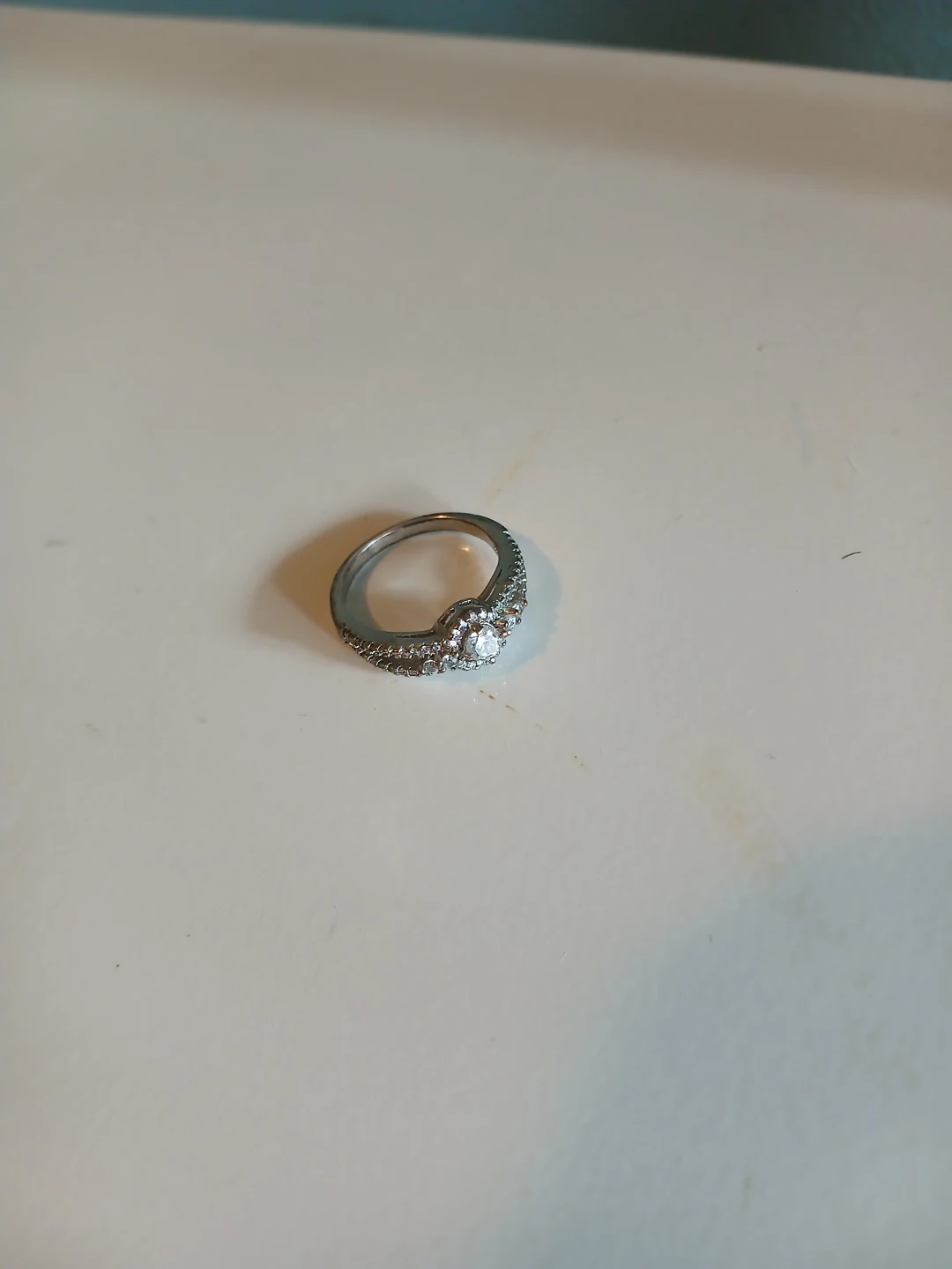 Charmed Aroma Silver ring with clear stones