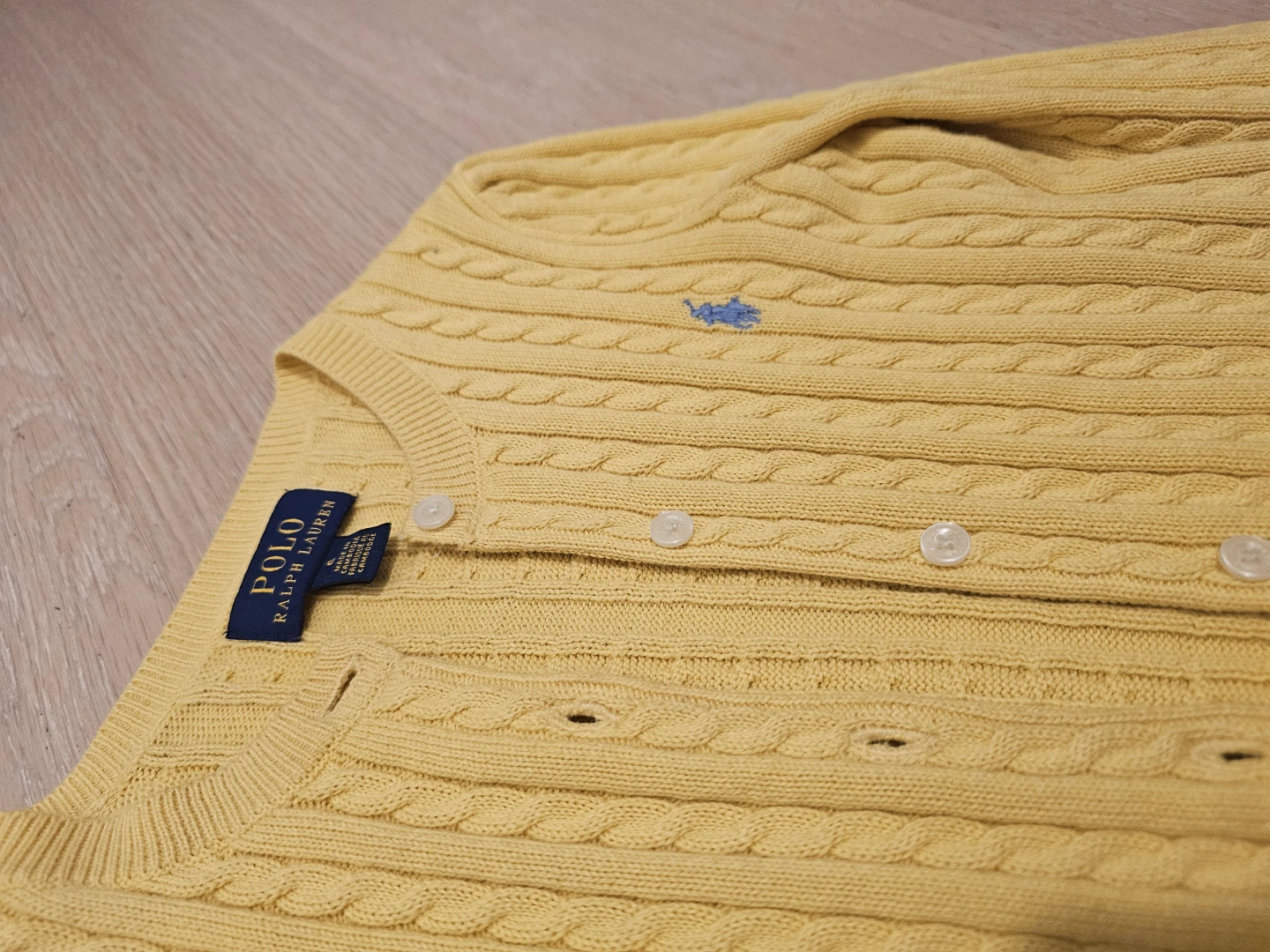 Kids Polo Ralph Lauren Cable Knit Cardigan Yellow Size 6 - photo 5