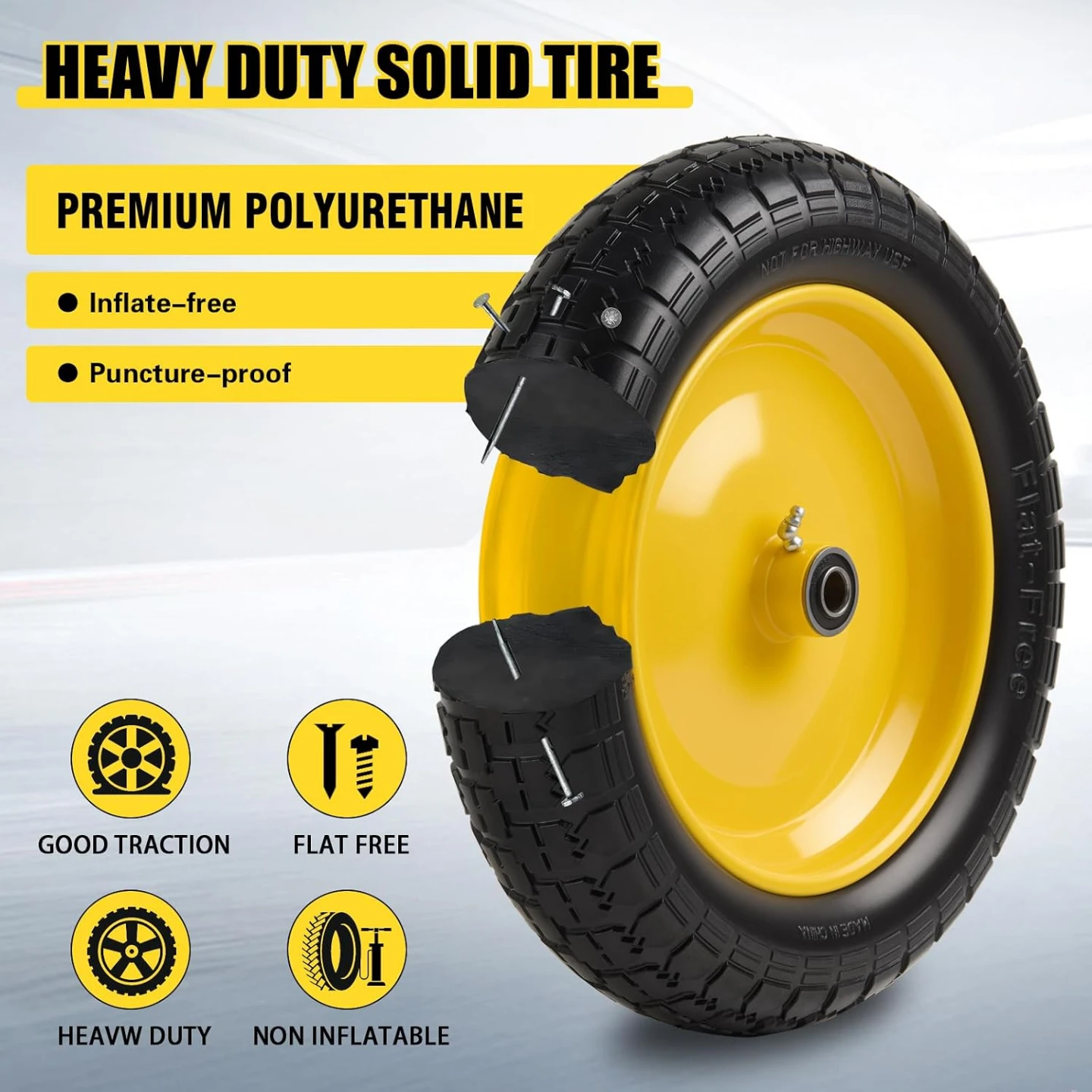 Heavy Duty Flat-Free Wheelbarrow Tire - photo 4