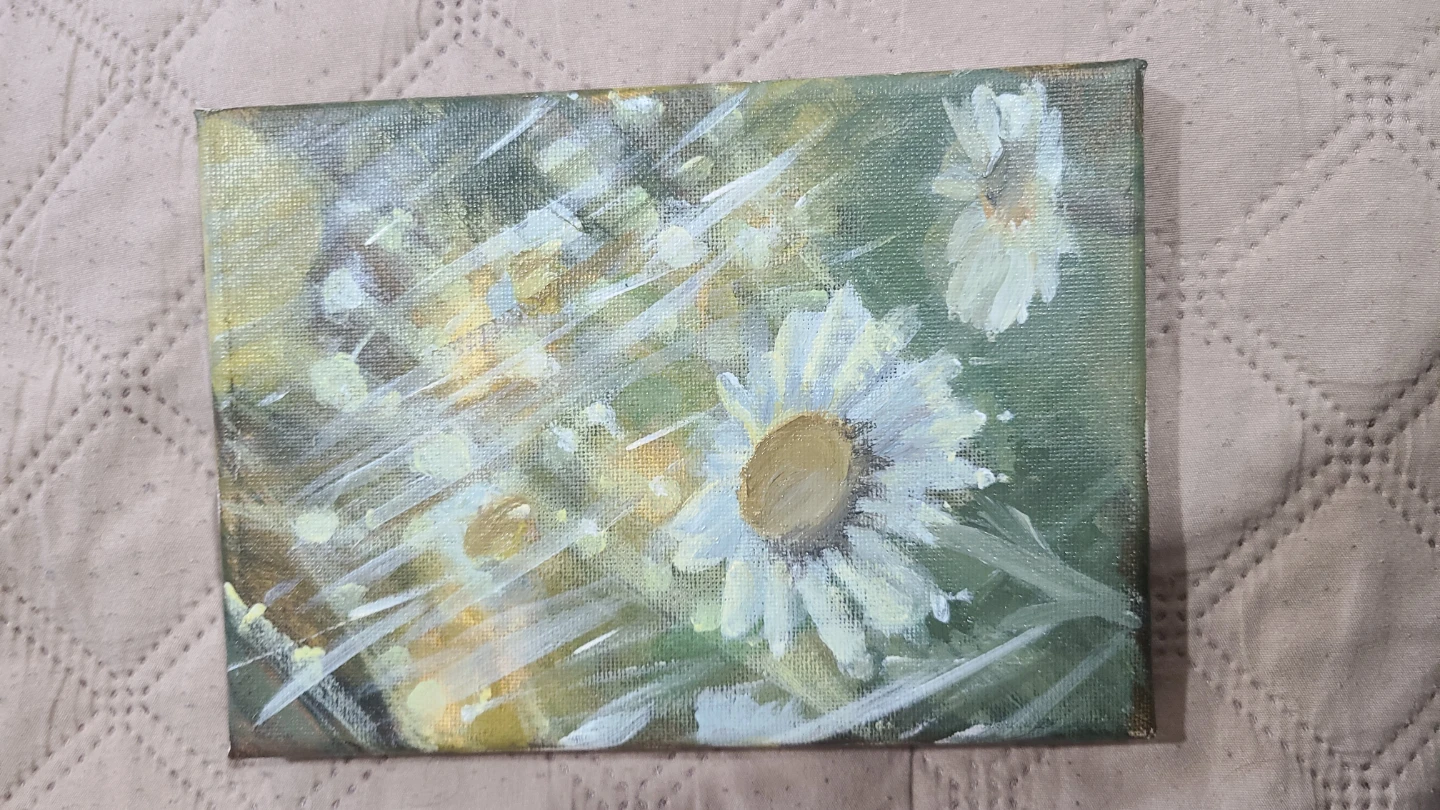 Small Original Daisy Painting on Canvas