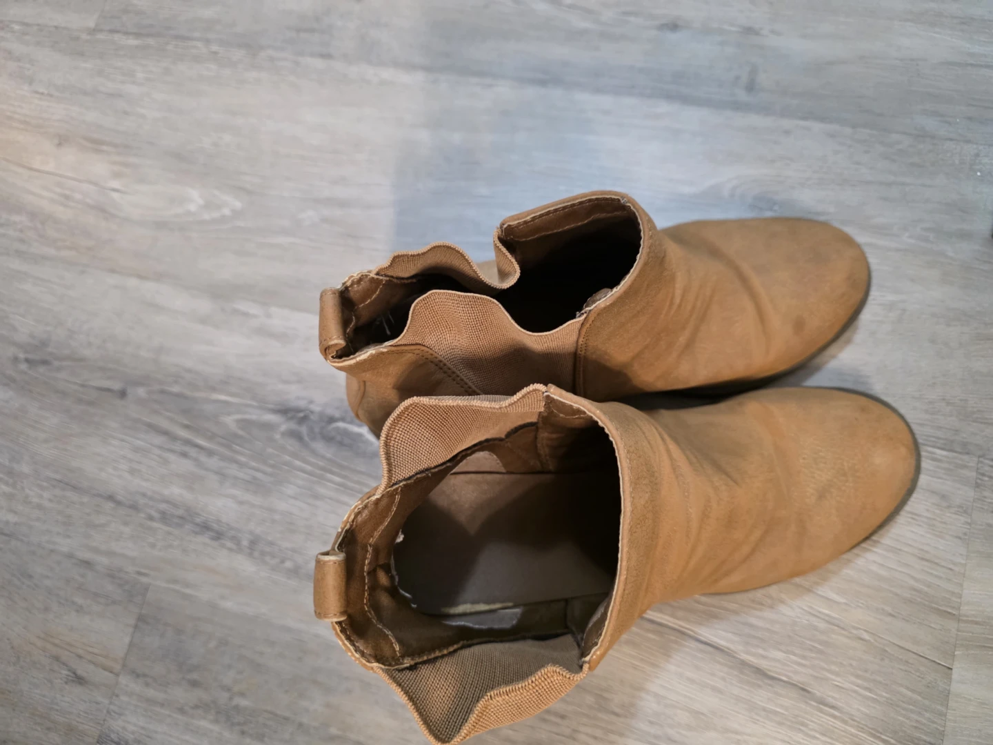 Tan Faux Suede Ankle Boots Size 9.5 - photo 3