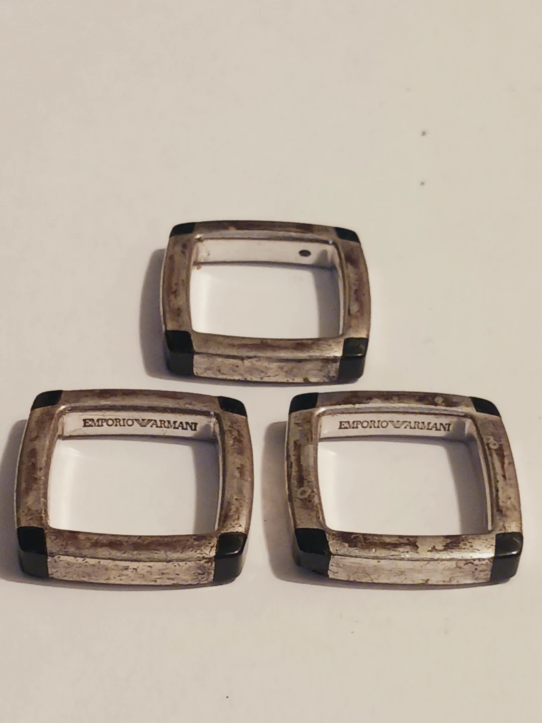 Lot of 3× Emporio Armani 925 Stamped Sterling silver Rings