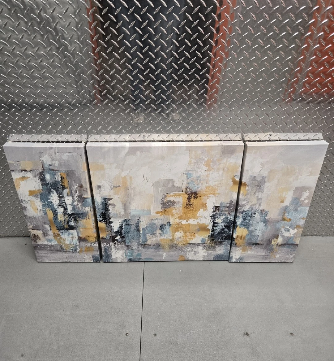 High-End 3-Piece Triptych Abstract Landscape Canvas Wall Art Set - photo 2