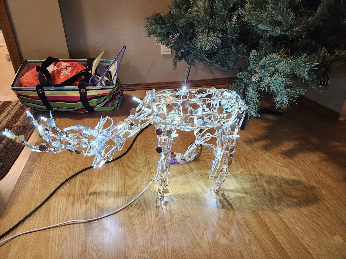 Lighted Sequin Reindeer Decoration