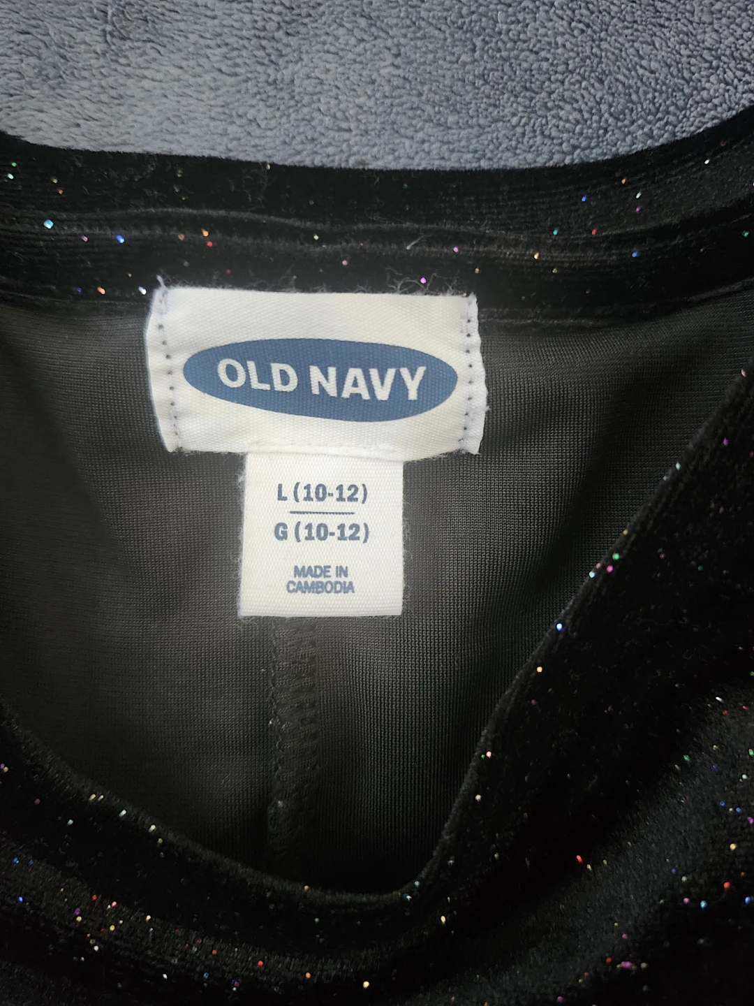 Old Navy black sparkly velour long sleeve top - photo 2