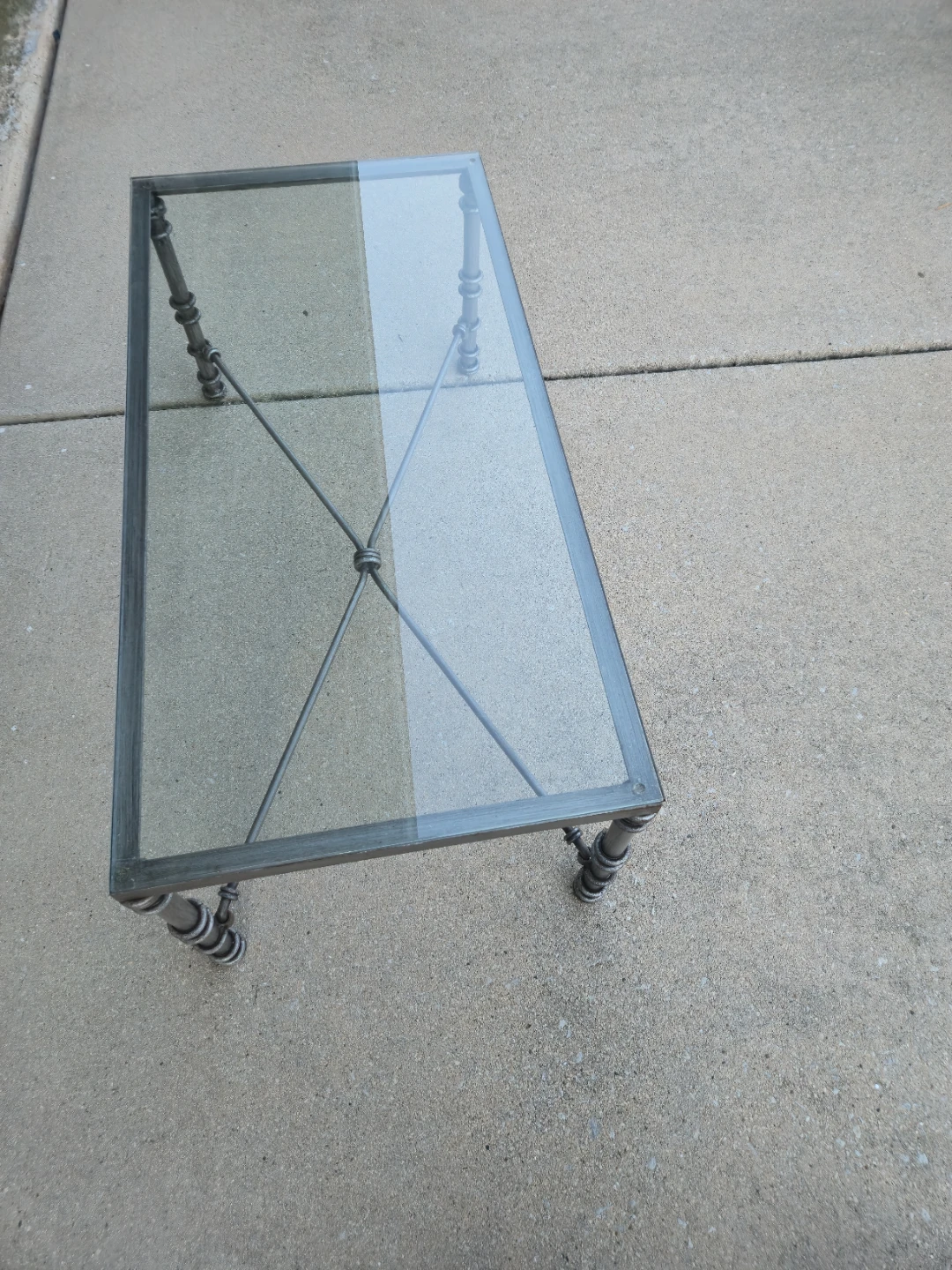 Decorative Glass Top Coffee Table – Metal Wrought Iron Style