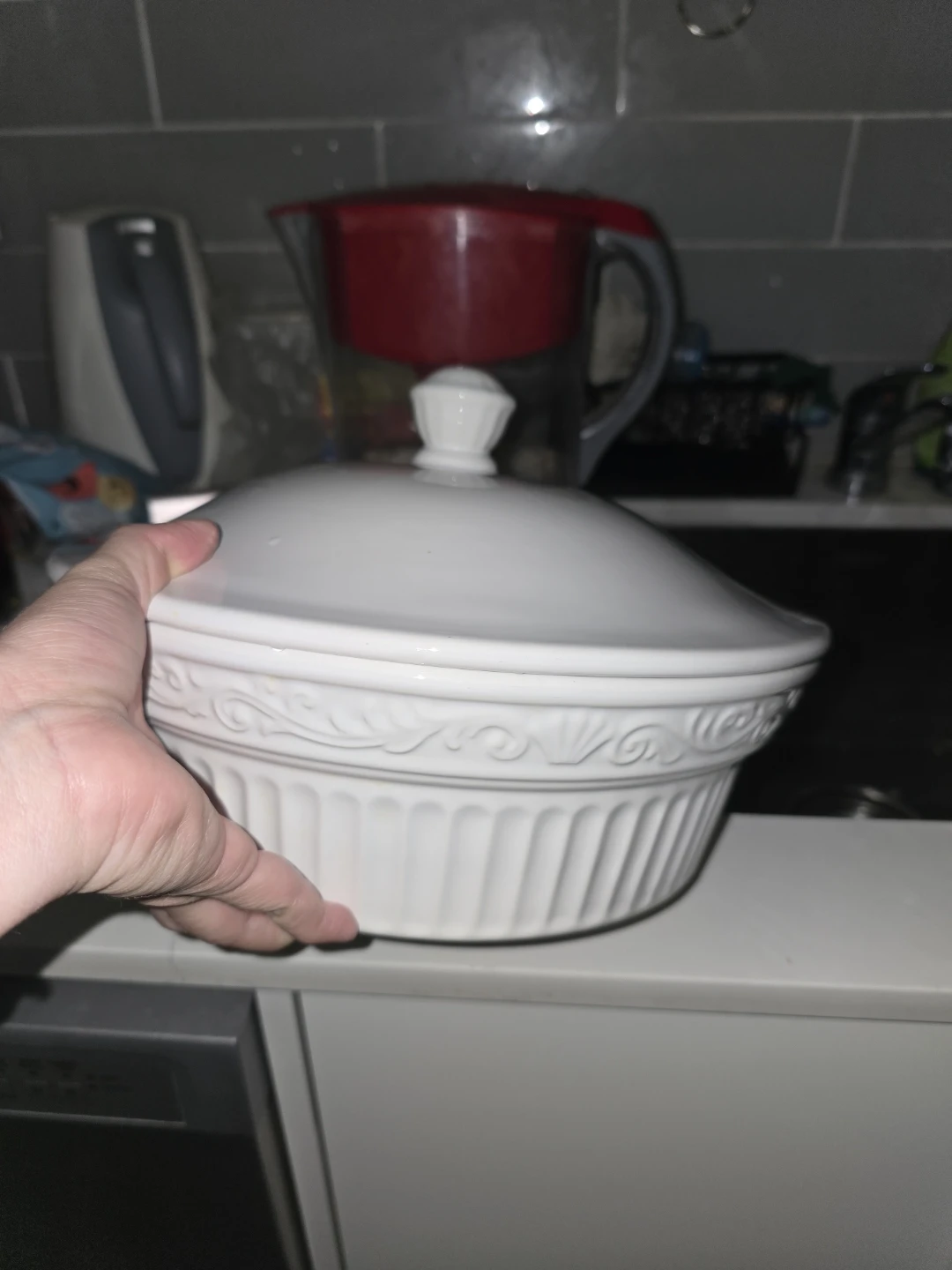 White Ceramic Covered Casserole Dish - photo 2