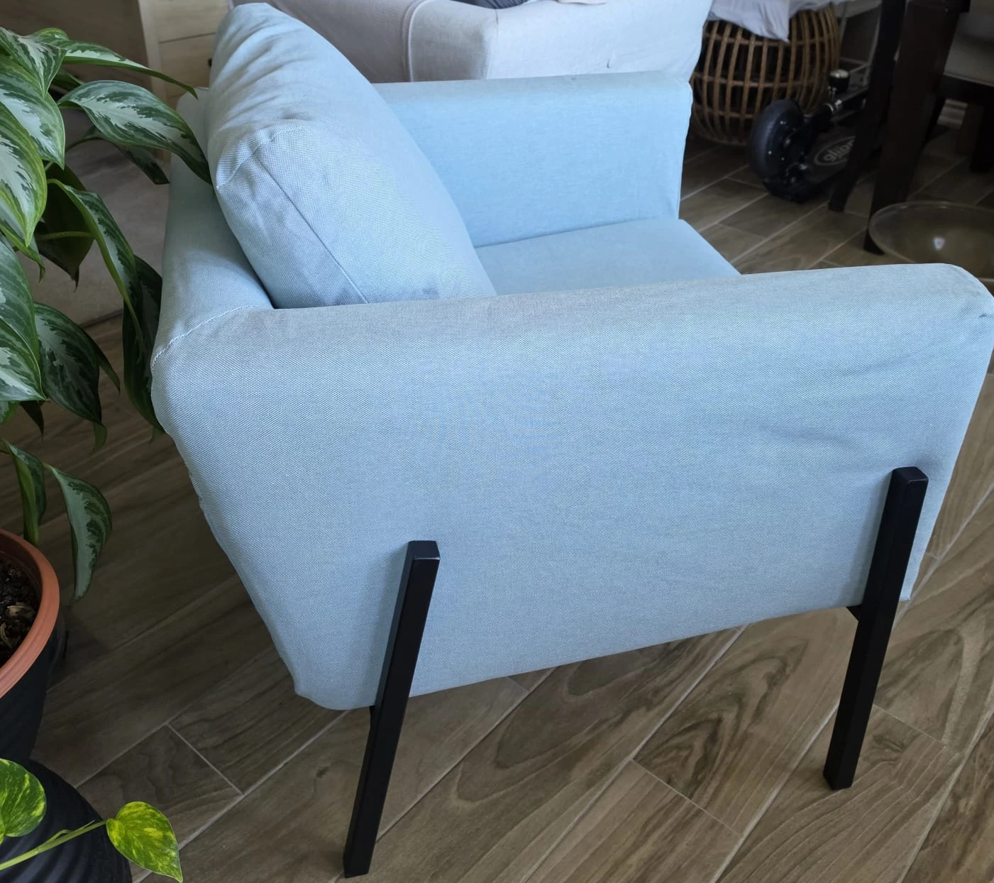 Light Blue Accent Armchair - photo 4
