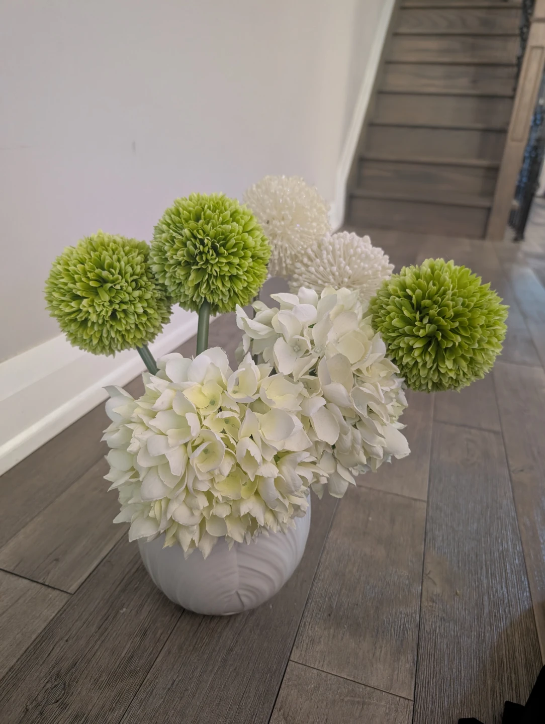 White Tulip Shaped Ceramic Vase - flowers included if wanted