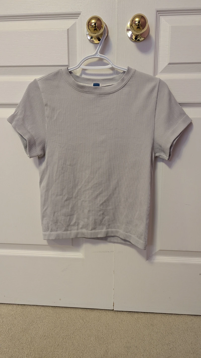 Light Grey Ribbed T-Shirt