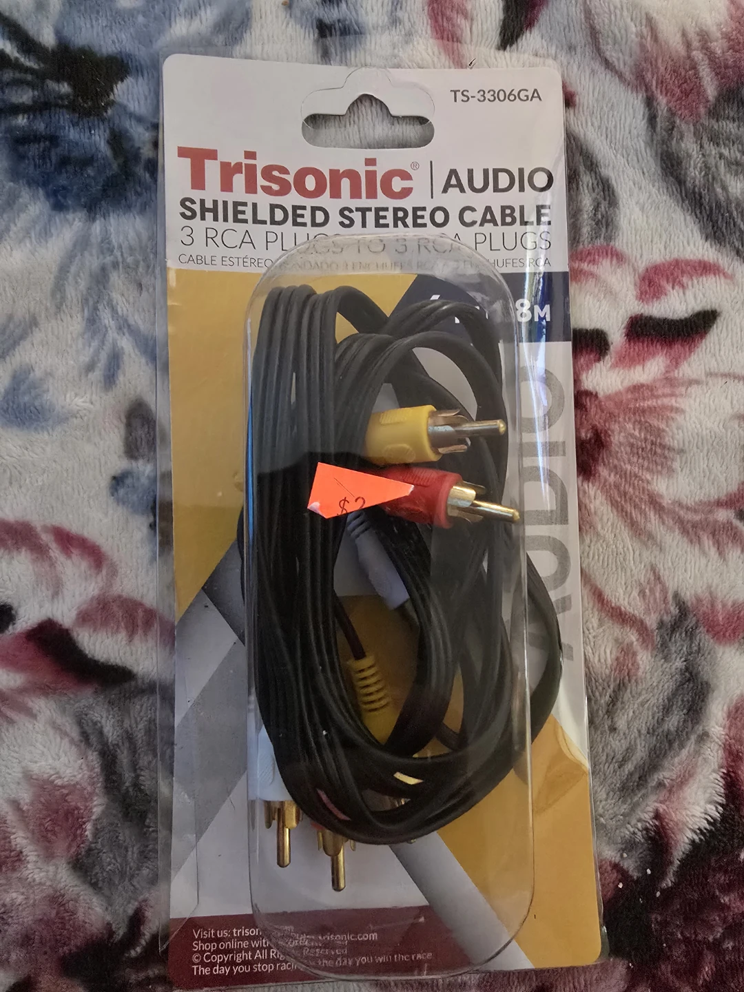 Trisonic 6ft Shielded Stereo RCA Cable