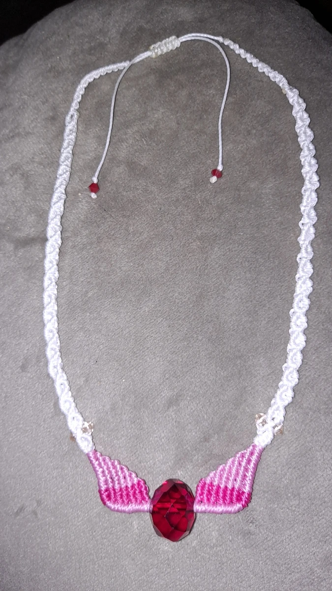Angel wings choker necklace - macrame - photo 3
