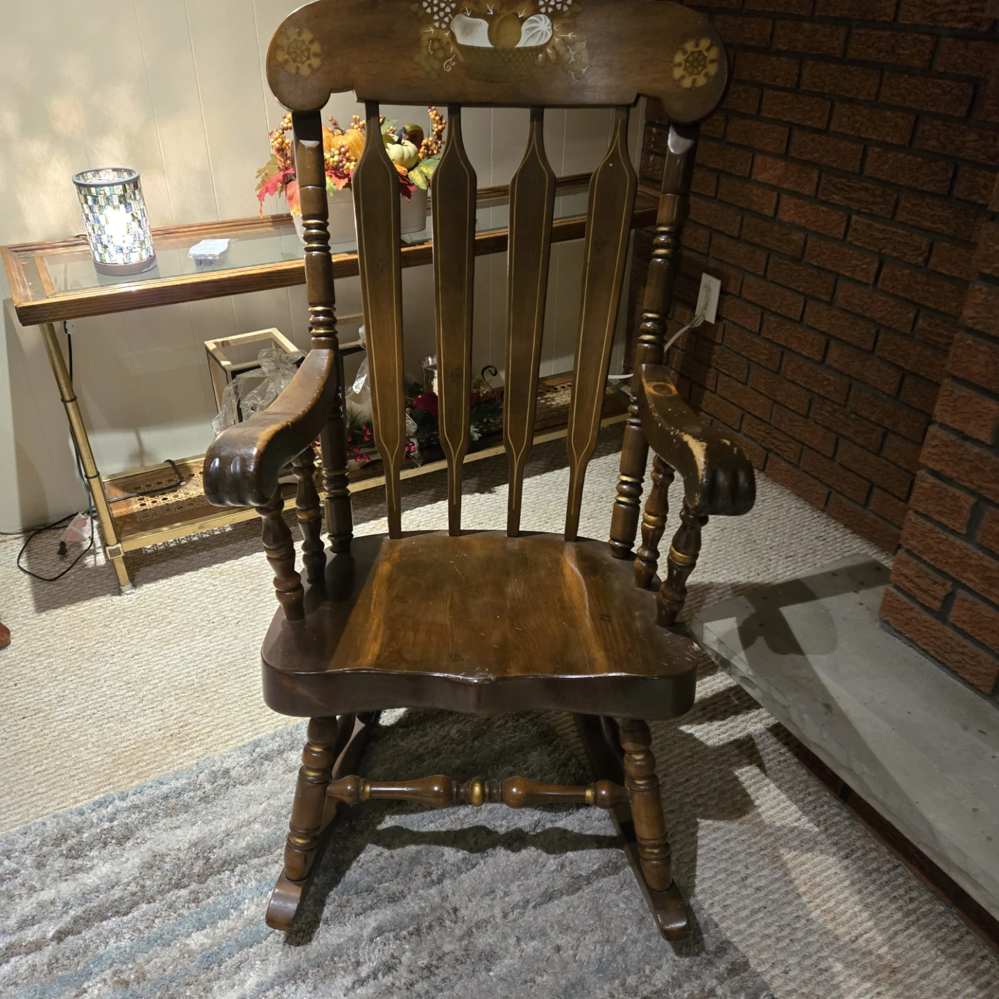 Vintage Solid Wood Rocking Chair