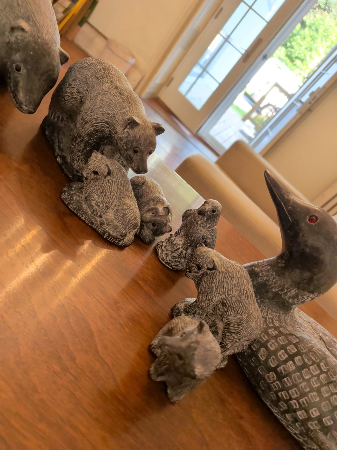 Set of 13 Hand-Carved Stone Wildlife Figurines - photo 3